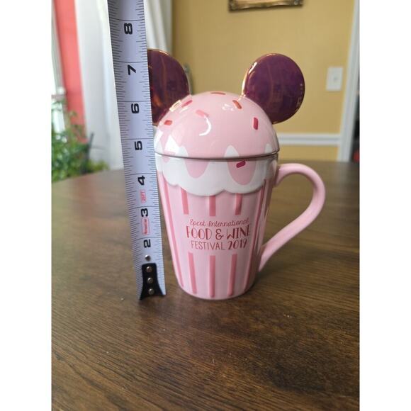 Disney Epcot Food & Wine Festival Pink Cupcake Mug 2019 Mickey Ears Mug NEW - Picture 7 of 16